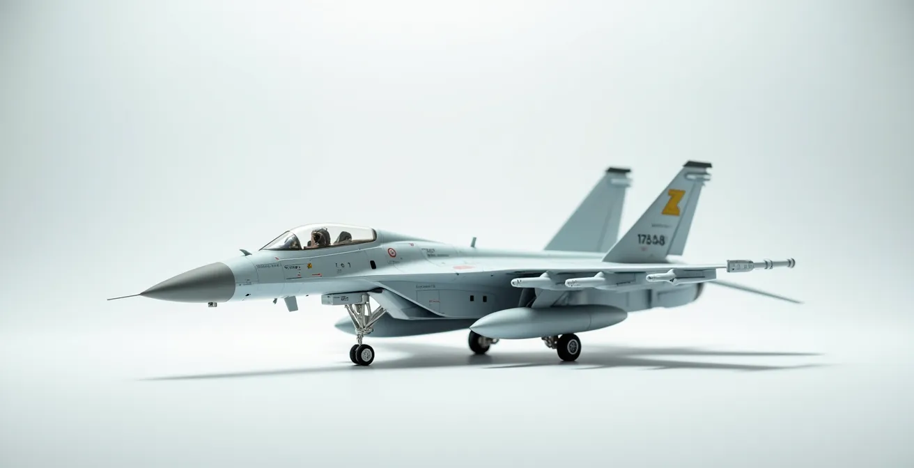 Aircraft model showing color modulation mapping with varied translucency across panel surfaces