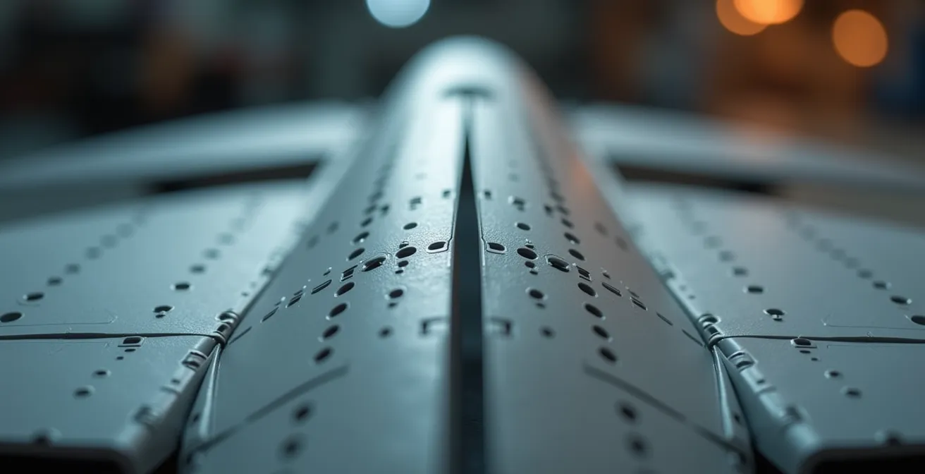 Extreme close-up comparing SLA and FDM printed aircraft surface details