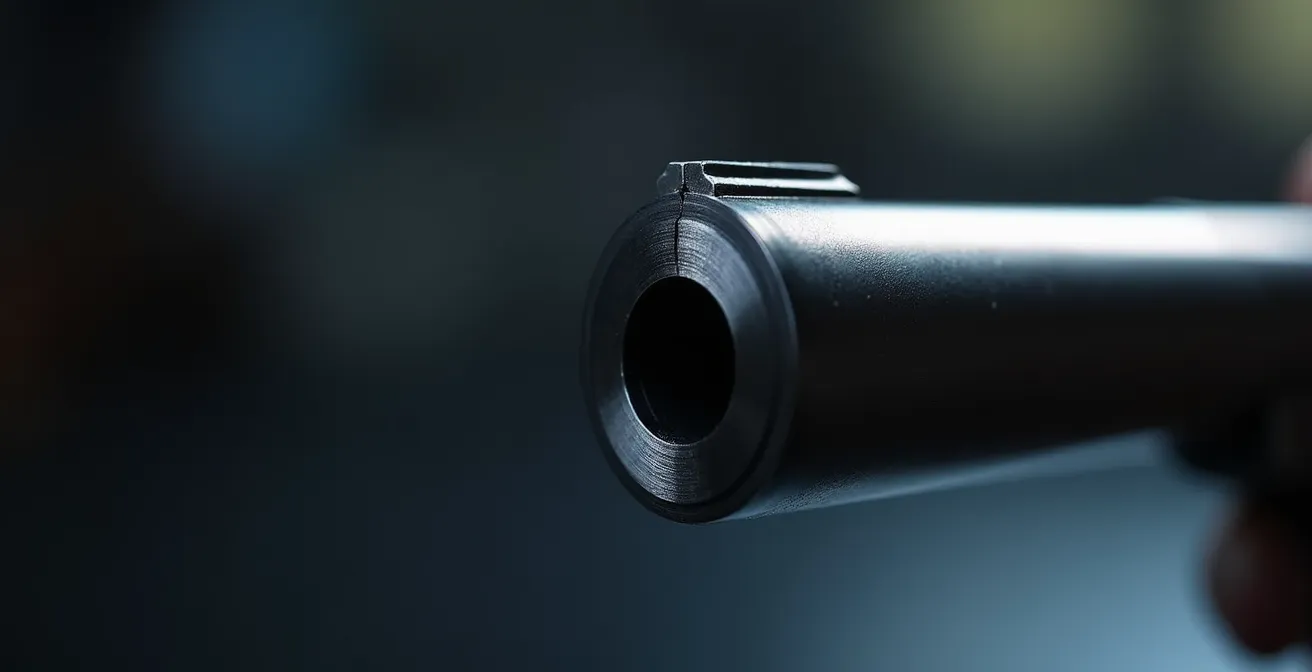 Close-up showing the witness mark where slide mold meets fixed mold at 3 and 9 o'clock positions