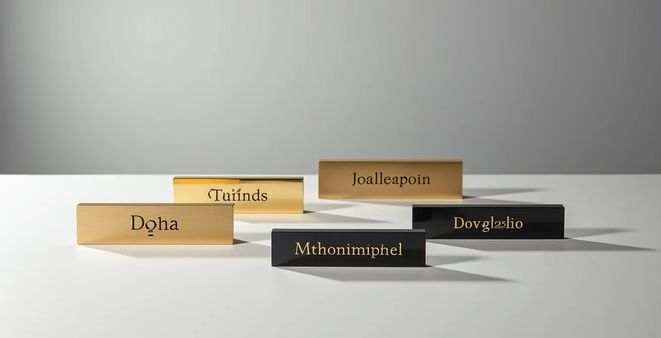 Comparison of different font styles on aircraft nameplates showing national characteristics